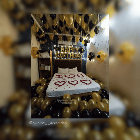 Black & Gold Birthday Room Decor