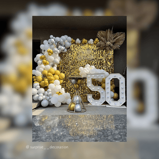 Golden Birthday Shimmery Sequin Setup