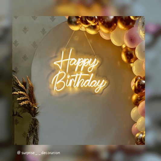 Flex and Balloon Arch Birthday Decoration Setup