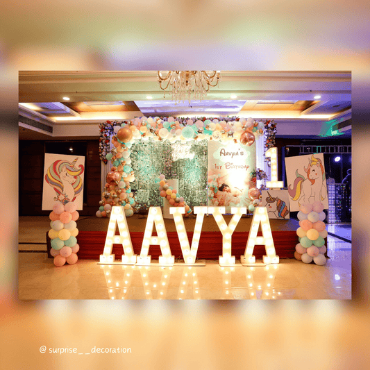 1st Birthday Unicorn Theme Decoration Setup