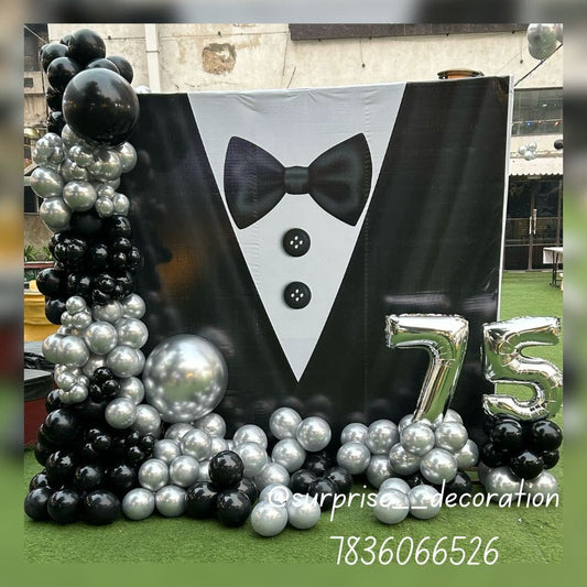 Classy Backdrop Decor Setup for 75th Birthday