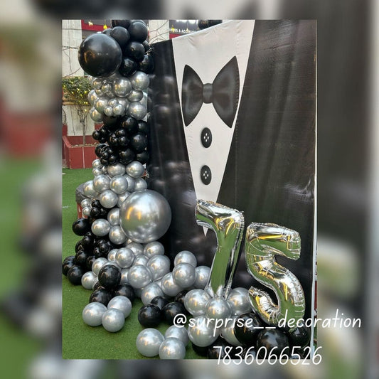 Classy Backdrop Decor Setup for 75th Birthday