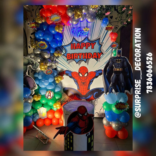 3rd Birthday Superhero Theme Decor Setup
