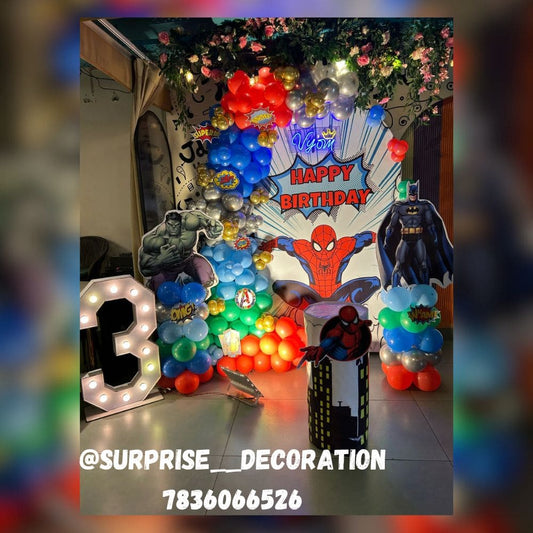 3rd Birthday Superhero Theme Decor Setup