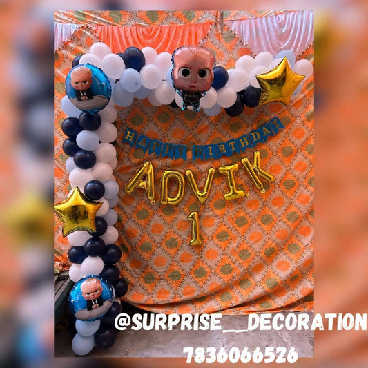 Boss Baby Theme Balloon Arch Decor