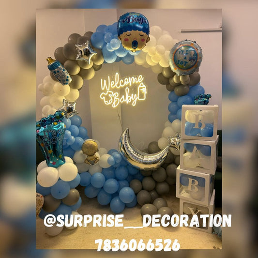 Welcome Baby Boy Ring Decor Setup