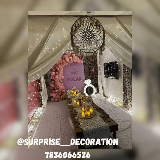 Sit Down Setup with Bride to Be Backdrop