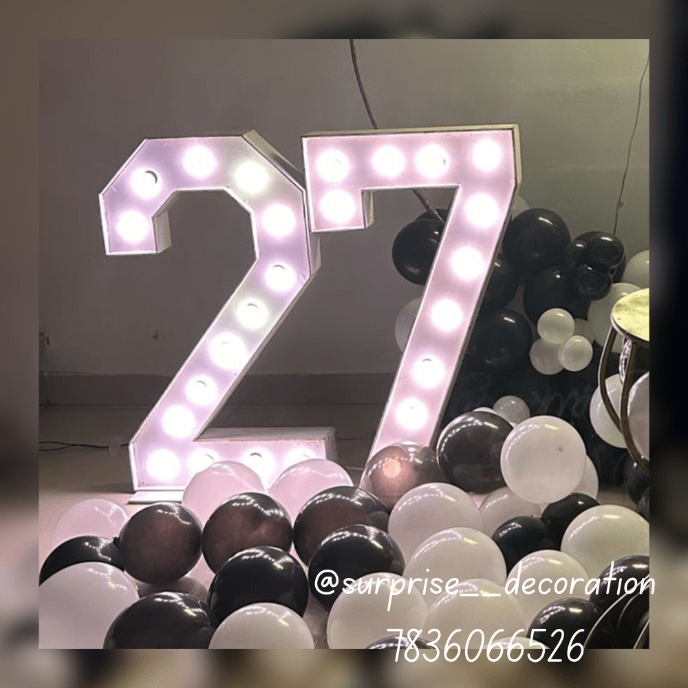 Black & White Ring Decor Setup for 27th Birthday