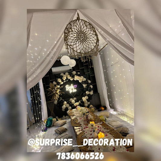 Sit Down Setup with Bride to Be Backdrop