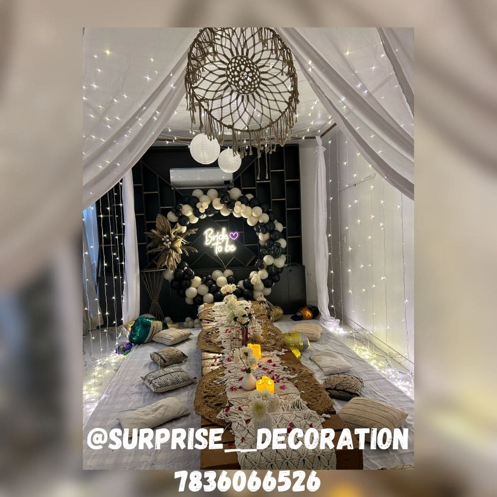 Sit Down Setup with Bride to Be Backdrop