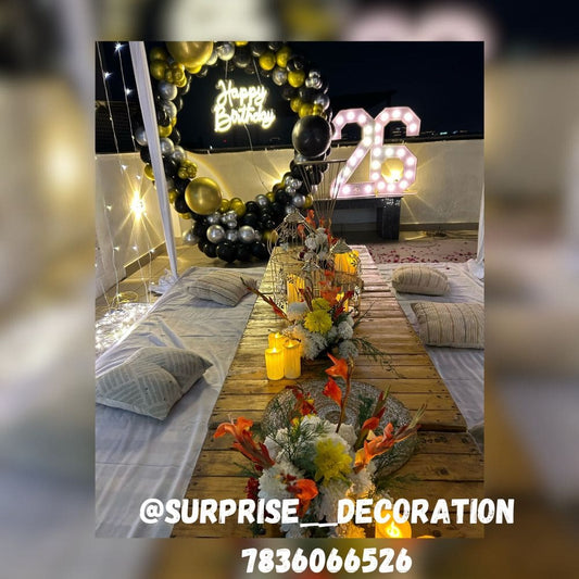 Sit Down Setup with Ring Backdrop for Birthday