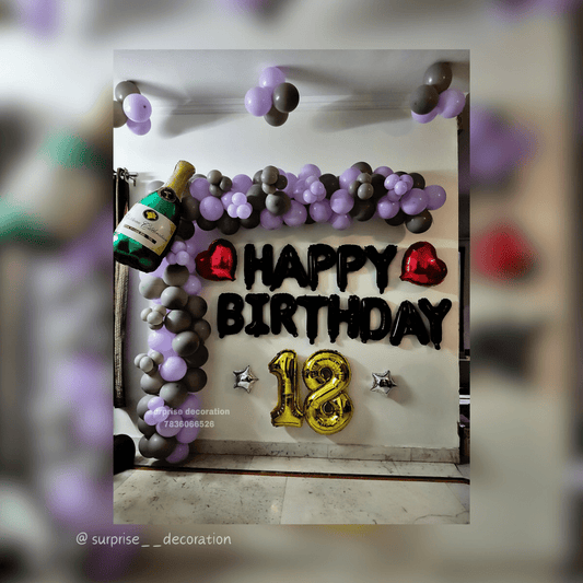 Basic Birthday Room Decor(with champagne theme)