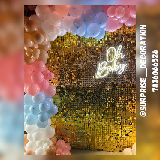 Gold Sequin Wall Backdrop for Baby Shower