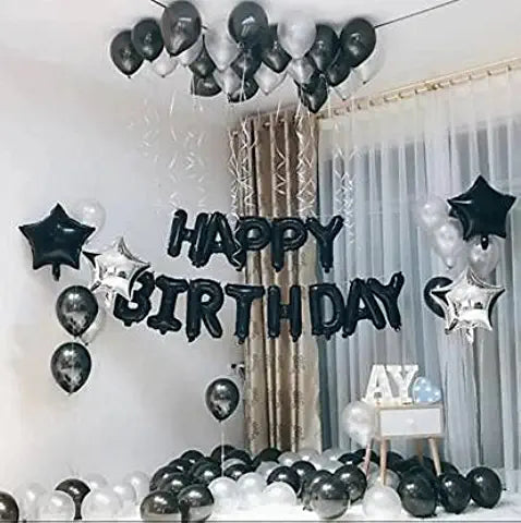birthday decoration kit black silver