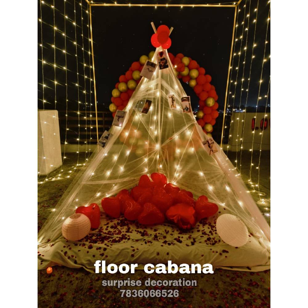 FLOOR CABANA WITH LIGHTING SETUP