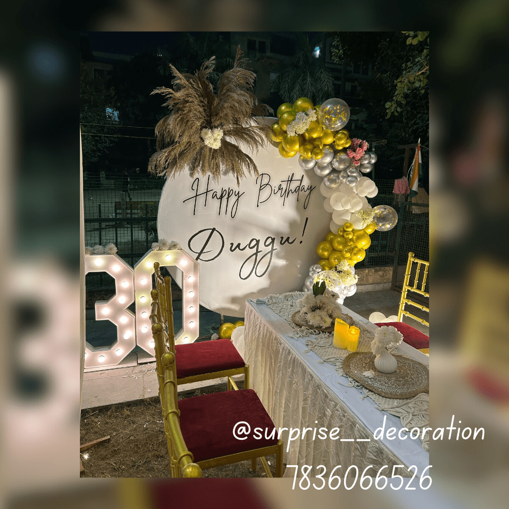 Sitting Dining Setup with Backdrop Decor