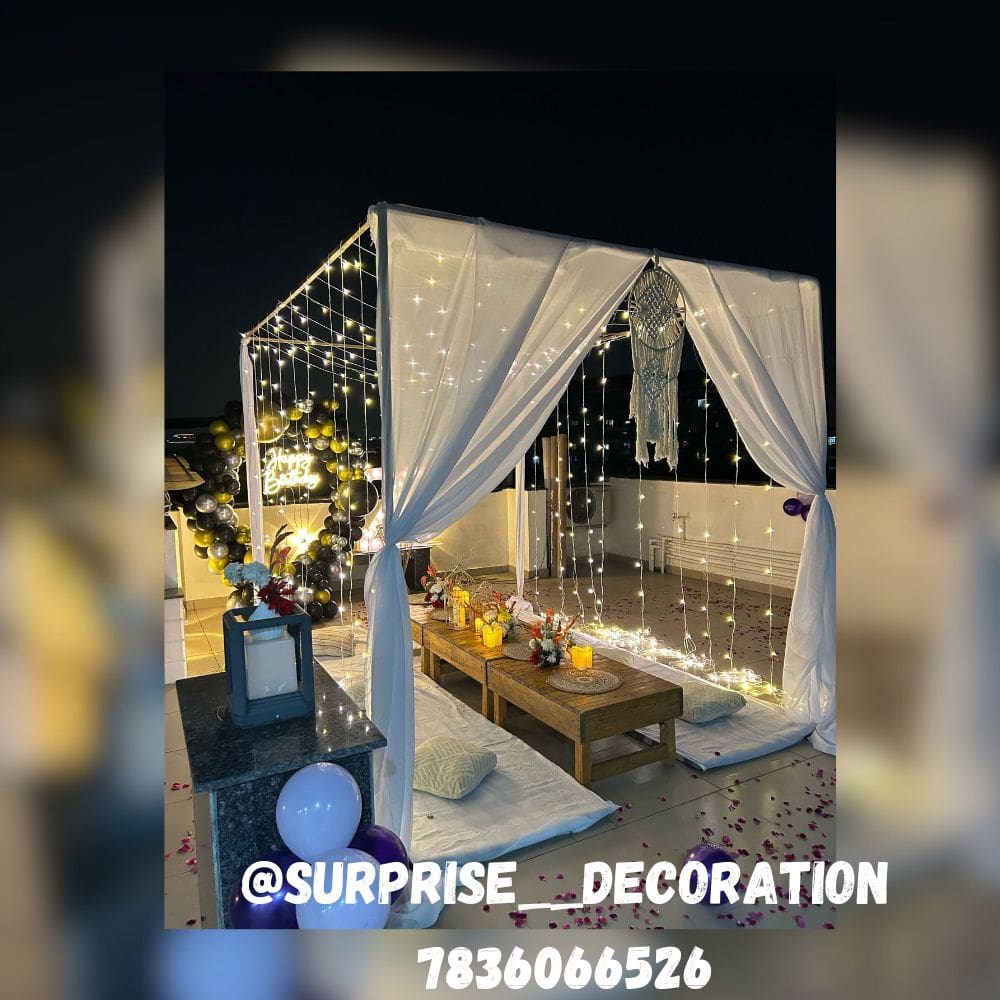 Sit Down Setup with Ring Backdrop for Birthday